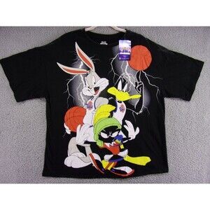 Space Jam Shirt Mens Medium New Legacy Black with Tags Looney Tunes Bugs Bunny